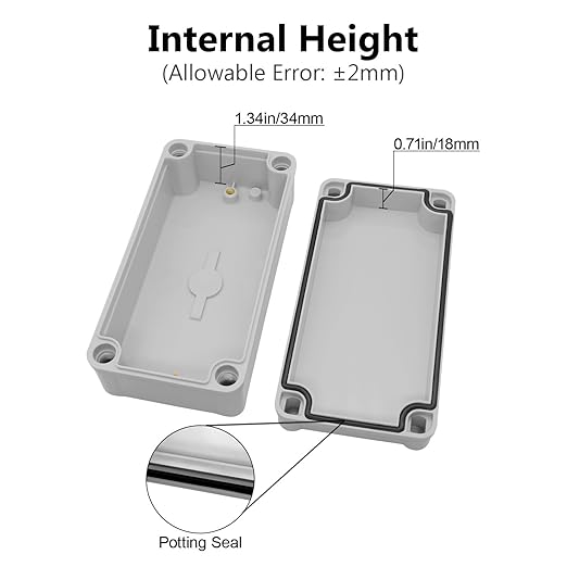 LeMotech Junction Box IP67 Waterproof Dustproof ABS Plastic Project Box for Electrical Outdoor Enclosure Gray 6.3 x 3.1 x 2.2 inch (160 x 80 x 55 mm),2 Pack - Image 4