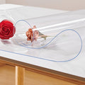 NECAUX Custom 23.6 x 39.4 Inch Clear Table Cover Protector, 1.5mm Thick Plastic Scratch Resistent Heavy Duty Desk Pad Mat Non-Slip Tablecloth Protector for Vanity Table, Media Stand by NECAUX