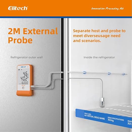 (Pack of 2) Multiuse Digital Temperature and Humidity Thermal Mapping Area Mapping Data Logger with Glycol (Range: -40 to 85°C) for Medicine, Vaccine Storage & Monitoring | Model: Elitech GSP-6 Pro - Image 4