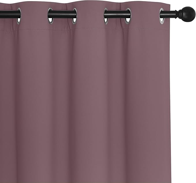 NICETOWN Privacy Room Divider Curtain Thermal Blackout Curtain for Patio Door, Living Room, Bedroom Partition and Shared Office Space, 1 Grommet Panel, Dry Rose, 100 inch x 108 inch Long - Image 7
