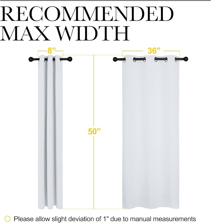 NICETOWN Room Darkening Curtain Panels for Bedroom, Easy-Care Solid Thermal Insulated Grommet Room Darkening Draperies/Drapes (Greyish White, 2 Panels, 42 in x 50 in (W x L)) - Image 7