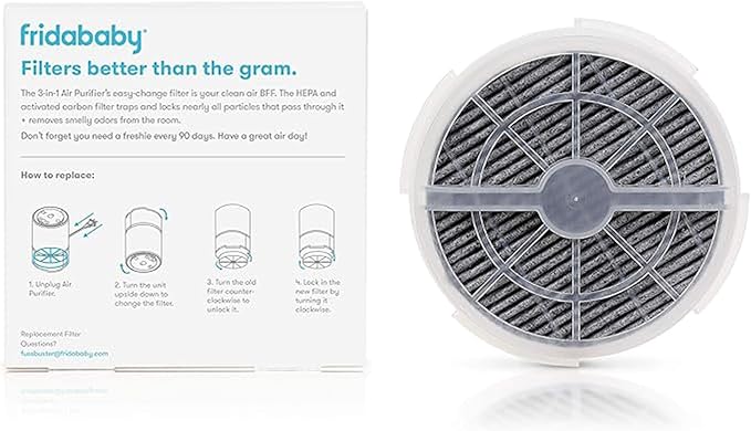 Frida Baby Replacement HEPA Filter for 3-in-1 Air Purifier with Activated Carbon for Common Allergens, Pollen, Dust, Remove Odors, Pollution & More - Image 3