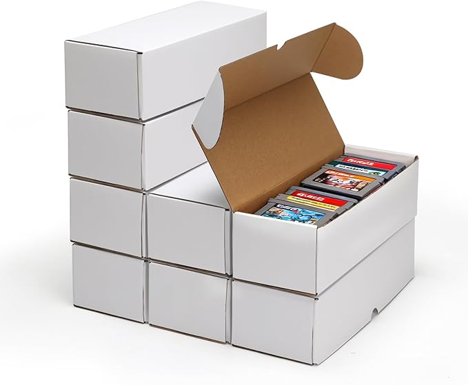 Bulk 900 Capacity Trading Cards Storage Box, in Total 25 Pack Brown White Cardboard Shipping Boxes for 22500 Count 12pt 2.5x3.5 inch Cards or Sleeved Cards - Image 2