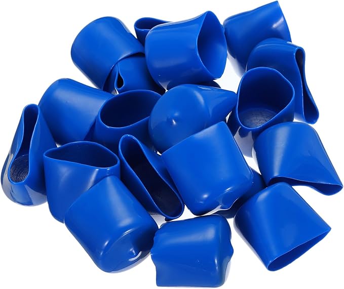 uxcell 20pcs Rubber End Caps 38mm ID Vinyl PVC Round Tube Bolt Cap Cover Screw Thread Protectors Blue - Image 4