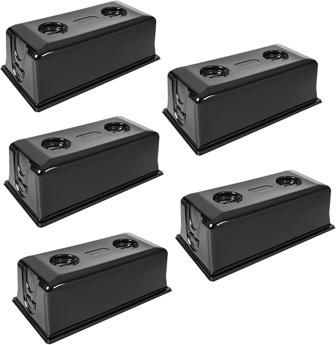 SUNPACK Sundome Plastic Multi-Vented Blackout Humidity Dome, Black, 7" (Pack of 5) - Ideal for Greenhouses or Indoor Gardening, Able to Adjust Humidity with Vents by SUNPACK