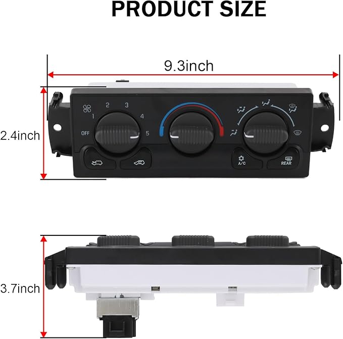 Front A/C Heater Climate Control Module Compatible with 1999-2002 Chevrolet Silverado 1500 2500 GMC Sierra 1500 2500 2001-2002 Chevrolet Silverado 1500 HD 2500 HD Replace# 599-218, 15054697 - Image 7
