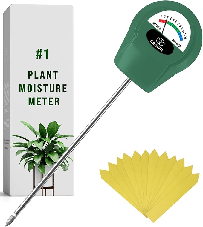 GROWIT Soil Water Monitor for Plants - Soil Moisture Meter | Hydrometer for Plants | Plant Moisture Meter Houseplants | Water Tester for Plants | Farming Indoor and Outdoor Plants- Hunter Green by Craft911byLIME
