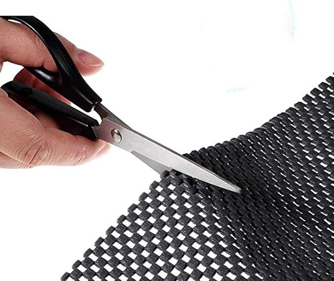 Shelf Liner Drawer Liner Non-Slip Mat Shelves Liners 12" X6.5’ Grid Pattern PVC Non-Adhesive Grip Liner Anti-Slip Mat for Kitchen Cabinets Wire Shelving Pantry Dresser Refrigerator (Black) - Image 2