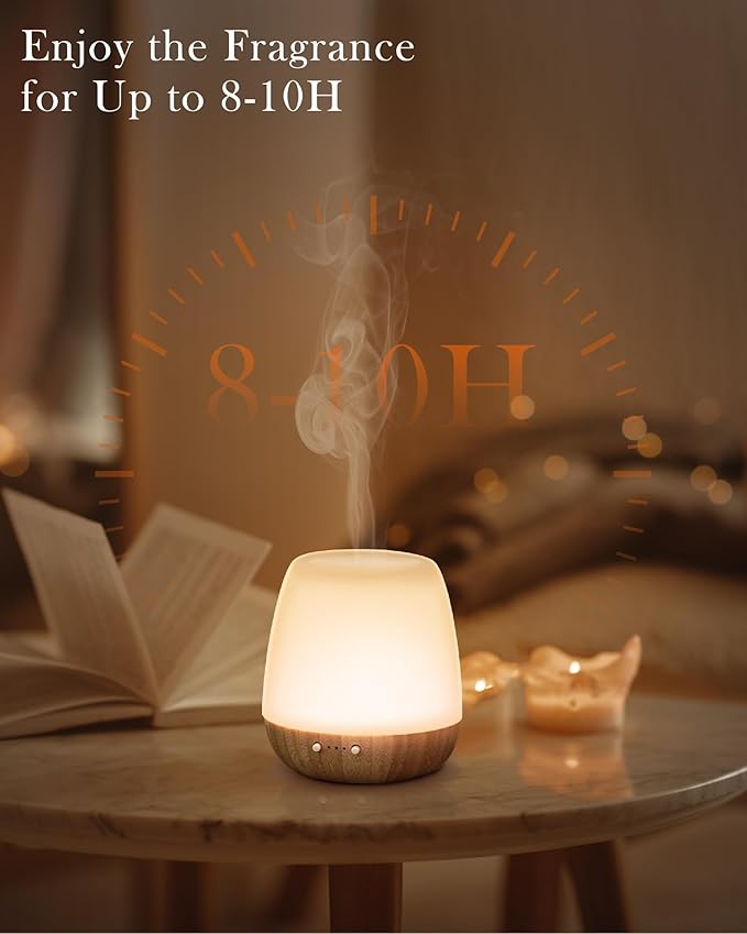 Glass Essential Oil Diffuser, 180ml Ultrasonic Aroma Diffuser for Essential Oil Large Room, Auto-Off Timer & Night Light, Quiet, Air Diffusers for Home Bedroom Office, Gift Idea - Image 3
