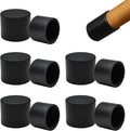 10 Pcs 1-3/16"(30 mm) Round Chair Leg Tips Caps, Silicone Rubber Furniture Leg Floor Protectors, Reduce Noise Folding Metal Chair Leg Cap Replacement for Bar Stool Leg Patio Indoor, Black by BOPOREAE