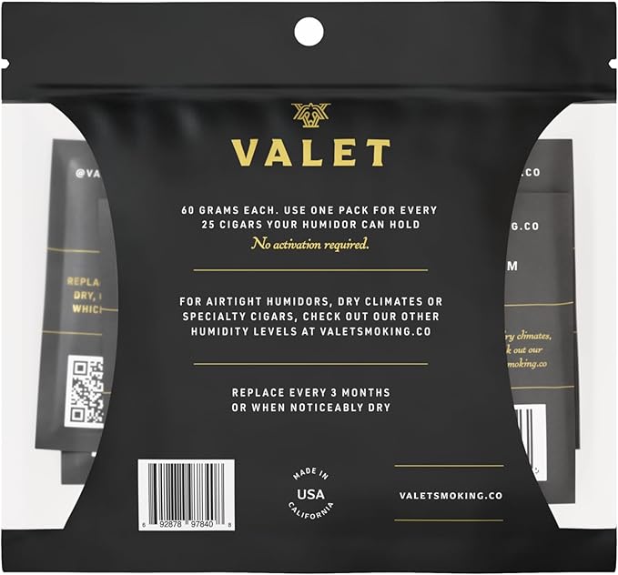 Valet 72% Two-Way Humidity Packs for Wood Container, 4-Pack, 60g Each, Prevents Leaks and Controls Moisture with Natural Craft Paper Design, Resealable Bag - Image 7