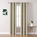 ChrisDowa Grommet Room Darkening Curtains for Bedroom and Living Room - 2 Panels Set Thermal Insulated Blackout Curtains (Beige, 42W x 84L) by ChrisDowa