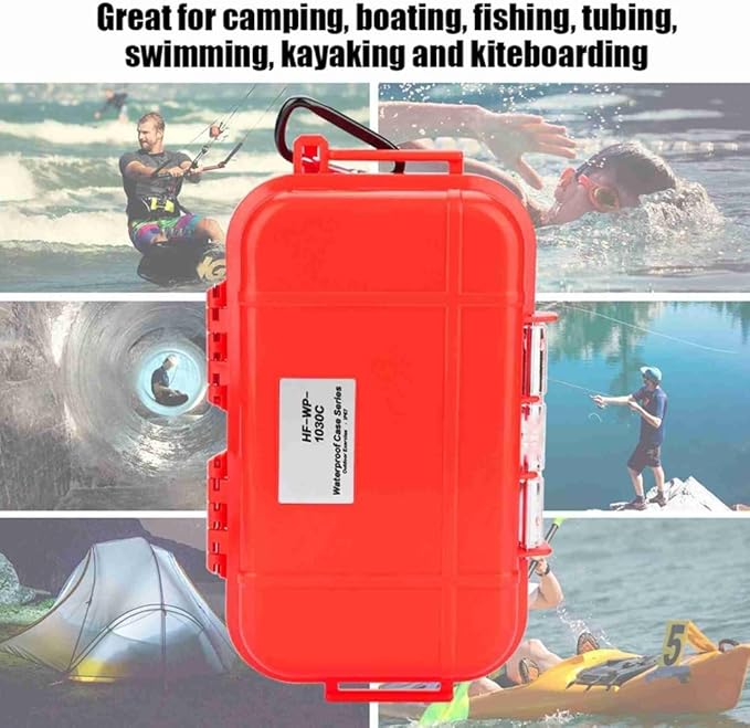 Water proof Dry Box, ABS/PC Shockproof Storage Case for Marine Fishfinder & Outdoor Water Sports,19x12x5cm(Red) - Image 7