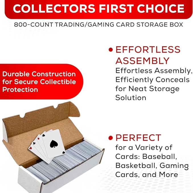 Collector's First Pick (3) Premium 800 Count Storage Box Trading Card Storage Box Cardboard Perfect Baseball Card Storage Box - MADE IN THE USA - Image 3