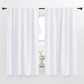NICETOWN Window Treatment Curtain Panels - (White Color) W52 x L63, 2 Pieces, Semi Blackout Window Treatment Drape Panel for Kids Bedroom by NICETOWN