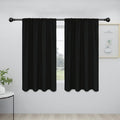 Easy-Going Rod Pocket Blackout Curtains for Bedroom, Room Darkening Window Curtains for Living Room, Thermal Insulated Noise Reduction Solid Window Drapes, 2 Panels(34x54 in, Black) by Easy-Going