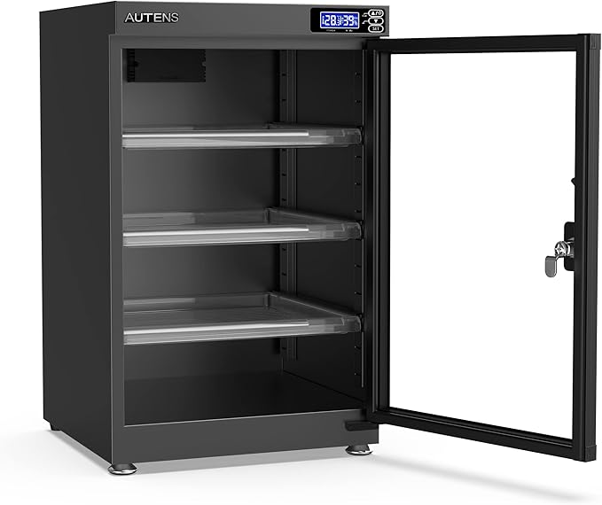 AUTENS 80L Dehumidifying Dry Cabinet Box, Digital Control Noiseless and Energy Saving, 4 Layers for DSLR SLR Camera Lens and Electronic Equipment Storage,Temperature Humidity LED Dual Screen - Image 9