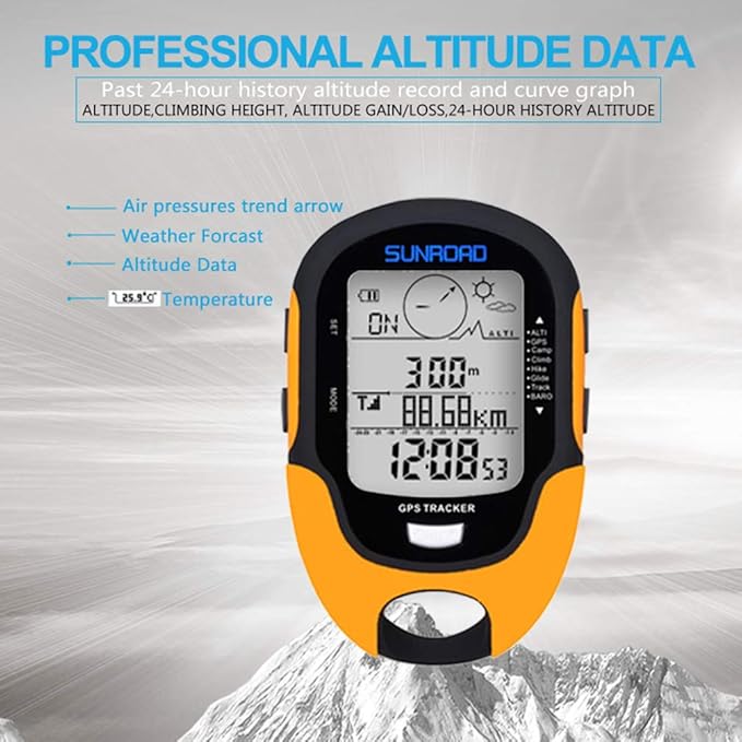 Digital Altimeter Portable Compass with Weather Forecast Multi Function Altimeter Barometer for Hiking, Camping, RVs and Outdoor Activities - Image 4