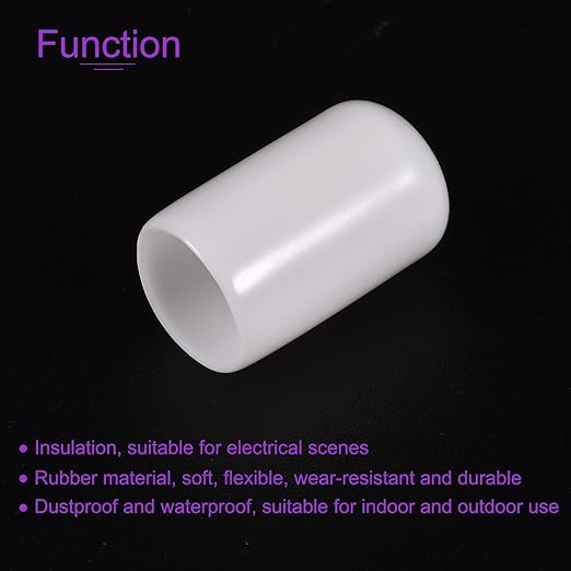 DMiotech 100 Pack 12mm ID White Screw Thread Protectors Rubber End Caps Bolt Covers for Screw Bolt Furniture Pipe - Image 5