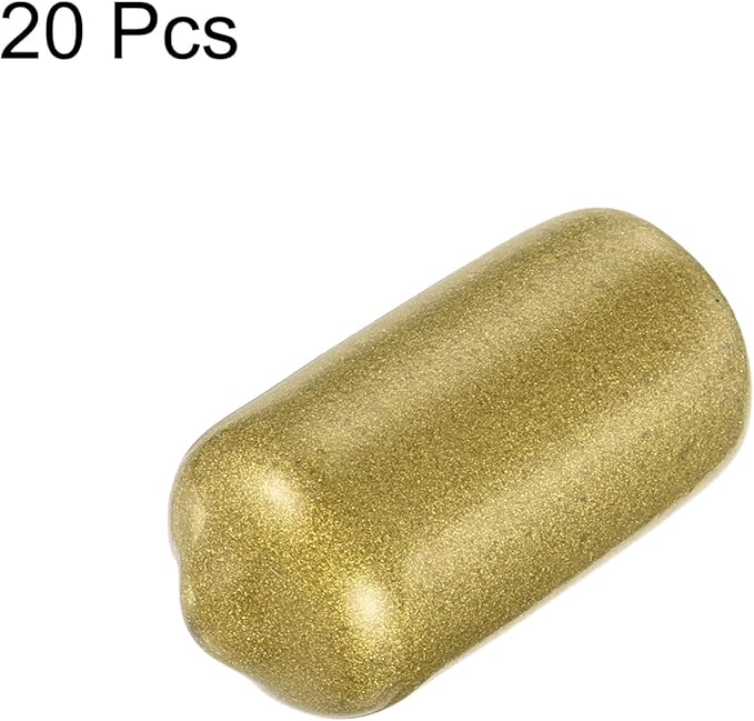 uxcell 20pcs Rubber End Caps 11mm ID Vinyl Round Tube Bolt Cap Cover Thread Protectors Gold - Image 2