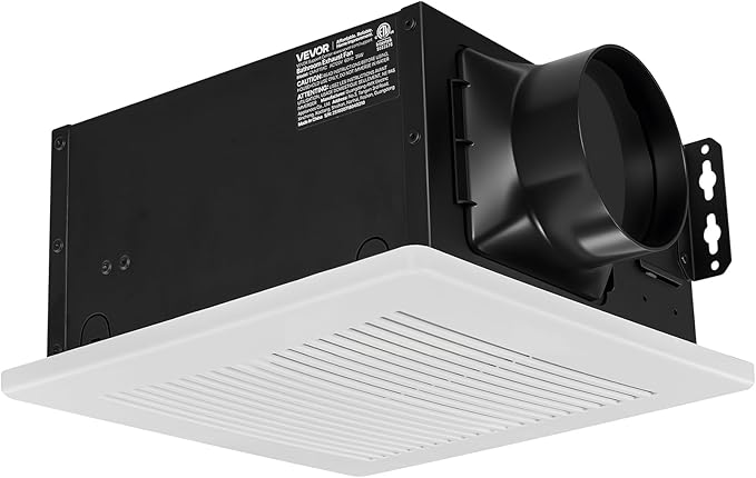 VEVOR Bathroom Exhaust Fan, 50-80-110 CFM Bathroom Vent, Low-Noise, Premium Motor Ceiling Fan, Standard 4-inch Duct Interface for Laundry Room, Storage Room, Home Ventilation, White - Image 9