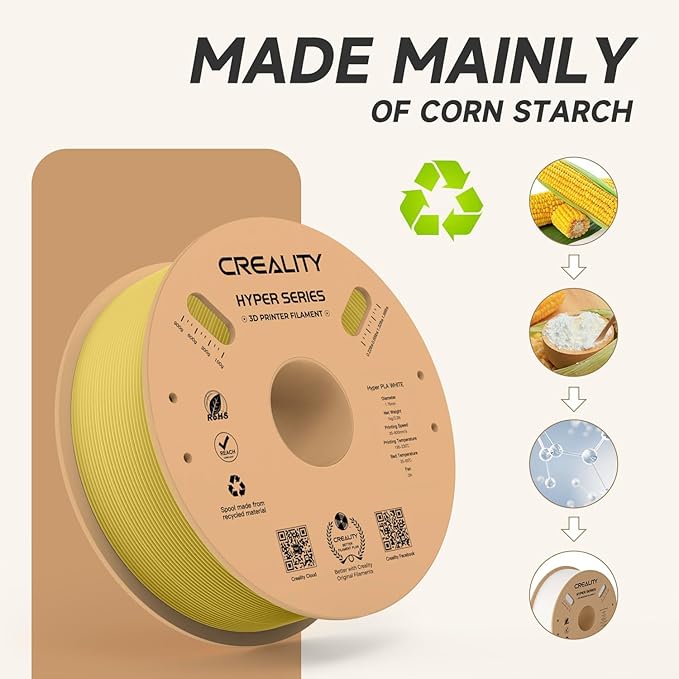 Official Creality Hyper PLA Filament 1.75mm, High Speed PLA 30-600mm/s Rapid 3D Printer Filament, Dimensional Accuracy +/-0.02mm, Fit Most FDM 3D Printer, 1KG(2.2lbs) Spool Gold - Image 5