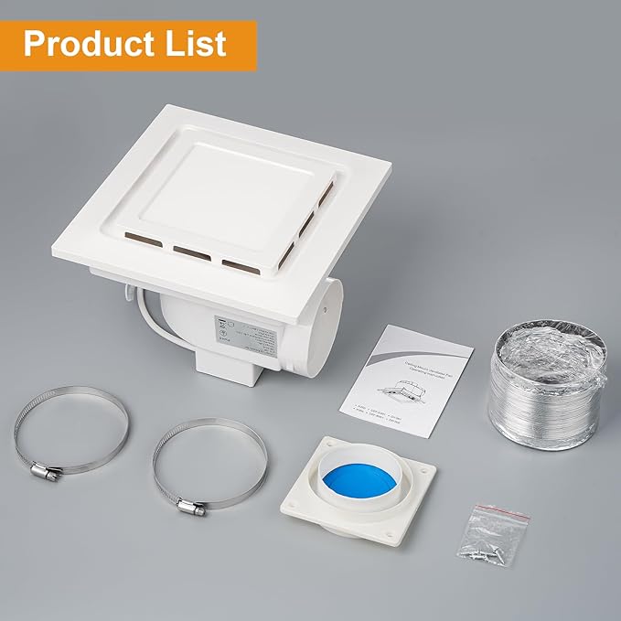 Bathroom Exhaust Fan with Light Ultra Quiet Ventilation Fan Combo 1.0 Sone 145CFM (13.5" Panel 12"x12" Mount) - Image 7