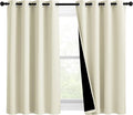 NICETOWN Warm Curtains for Winter, Bedroom Full Blackout Curtain Panels, Great Job for Blocking Light, Complete Blackout Draperies with Black Liner for Night Shift (Beige, Set of 2, 46 by 54-inch) by NICETOWN