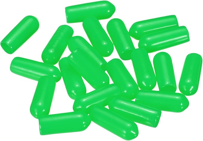 uxcell 20pcs Rubber End Caps 5mm(3/16") ID Vinyl PVC Round Tube Bolt Cap Cover Screw Thread Protectors Green - Image 4