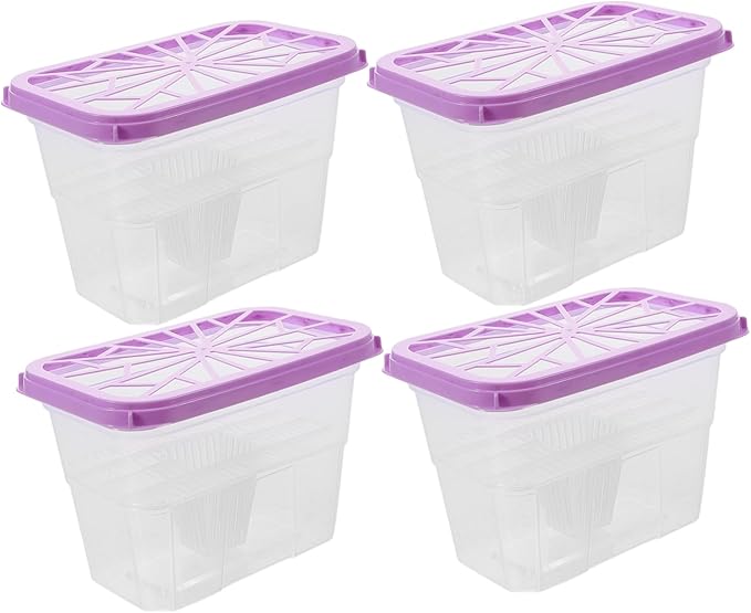 4pcs Reusable Moisture Absorber Boxes with Large Capacity Plastic Water Absorbing Containers for Wardrobe Closet Shoe Cabinet and Indoor Dehumidifying Easy to Use Replacement for by SOLUSTRE