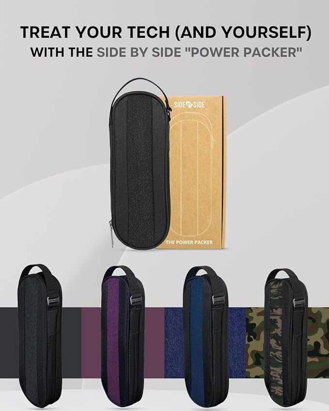 SIDE BY SIDE Electronics Organizer Travel Case for Cables, Charger, Power Bank – Tech Bag for MacBook Accessories, Adapter – Slim Cord Organizer Bag with Gift Box for Travel & Daily Use - Image 10