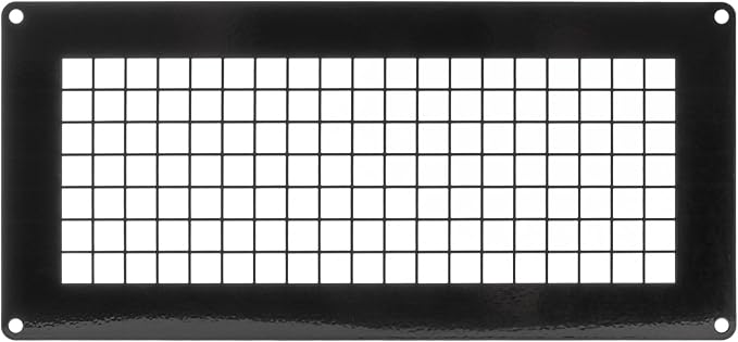 Repa Market 10" x 5" Inch Black Galvanized Steel Rectangular Crawl Space Vent Grid - Inlet Outlet Ventilation Guard - Universal Metal Air Supply Exhaust Protection Mesh - Durable Duct Grille by RepaMarket
