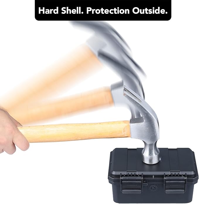 Lykus HC-1520 Mini Hard Case Dry Box with Foam Insert, Interior Size 5.8x3.3x2.7 in, IP66 Splash-Proof, Suitable for Cellphones, Tools, Small Devices and More - Image 5