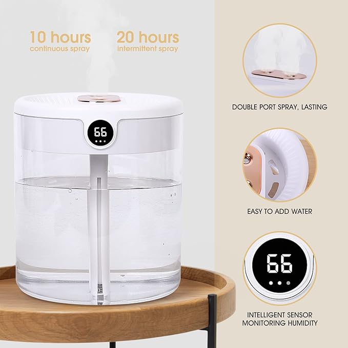 Desktop Humidifier,Humidifier For Bedroom, Plants, Office, Baby Room,humidifier sensor, real-time monitoring and adjusting humidity,2L,Auto Shut-Off,cool mist humidifiers - Image 3