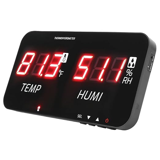 EVTSCAN 12 Inch Large Display Indoor Digital Hygrometer Thermometer, with Alarm Function, 2 Seconds Refresh High Accuracy Temperature Humidity Meter, for Home, Office, Greenhouse - Image 2