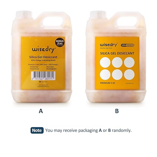 wisedry [ 5 LBS ] Silica Gel Beads Reusable Color Indicating Rechargeable Desiccant Bulk with 10 Pcs Organza Drawstring Bags - Image 7