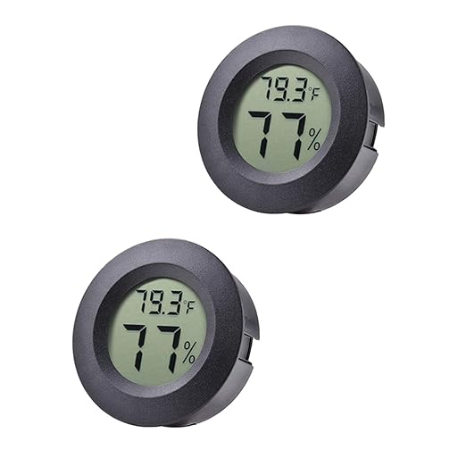 2-Pack Mini Hygrometer Thermometer Fahrenheit or Celsius Meter Digital LCD Monitor Indoor Room Round Humidity Temperature Gauge for 3D Printers Guitar Case Greenhouse Babyroom Reptile Incubator by BuynowonVeanic