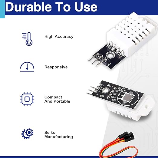 6 Set Digital Temperature and Humidity Sensor Modules, Compatible with DHT22/AM2302, 3.3V–5V Sensors for Arduino with Dupont Wires - Image 5