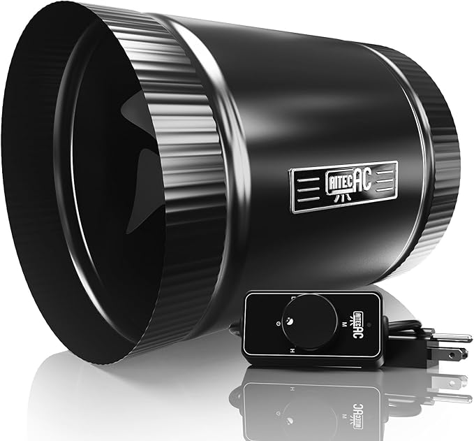 6 Inch Inline Duct Fan with Speed Controller - 282CFM High Airflow, Ultra Quiet 62.8dB for Grow Tents, Hydroponics, Ventilation, Exhaust - Energy Efficient 37W Inline Exhaust Fan - Image 9