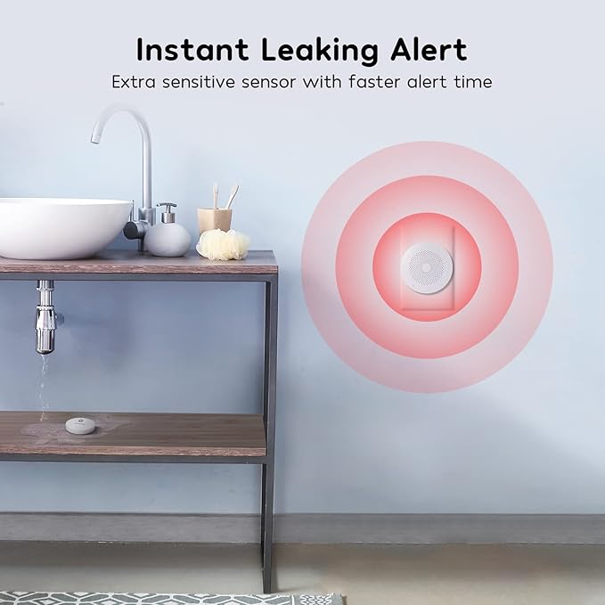 Winees WiFi Water Detector, 3 Pack Water Sensors with Leak Alert Email&SMS Notification, 100dB Adjustable Alarm, 100M Transmission for Basement, Bathroom, Laundry, IFTTT - Image 7