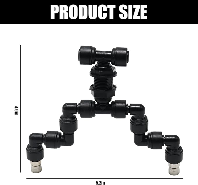 Reptile Misting Spray Nozzle for Rainforest Tank Pet Cooling Adjustable Reptile Nozzle Fogger Mist Sprinkler for Full Water Coverage, Replacement Micro Spray Nozzles (Dual Head, 360 Degree Adjustable) - Image 4