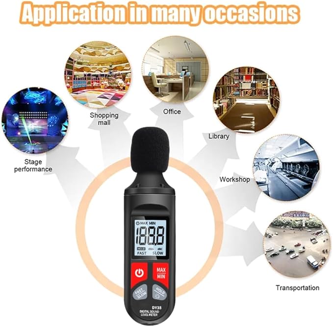 REDYY Sound Leveling Meter,High Precisions Sound Leveling Meter Decibel Noise Tester Digital Noise Meter Simple to Use for Environmental Monitoring - Image 2