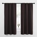 NICETOWN Bedroom Curtains Thermal Insulated, Noise Reducing Curtains & Drapes for Small Kitchen Window, Privacy Draperies (Toffee Brown, 34" Wide x 63" Long, 2 PCs) by NICETOWN