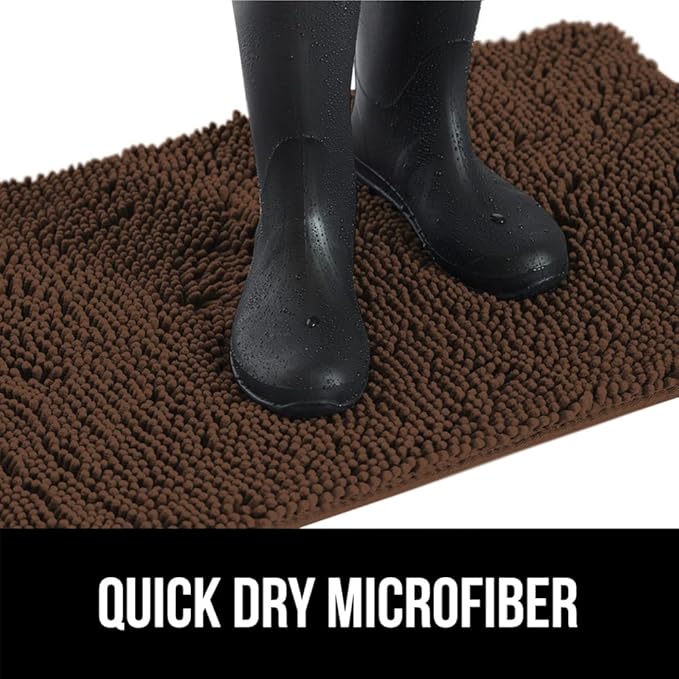 GORILLA GRIP SOAKSTOPPER Dog Door Mat, 36x24 Machine Washable Rug Absorbent Doormat Captures Moisture Mud Dirt, Quick Dry Soft Chenille Entryway Rugs Indoor Entrance Mats for Dog Paws, Brown - Image 10