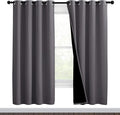 NICETOWN Grey Full Shade Curtain Panels, Pair of Thermal Insulated & Energy Efficiency Blackout Curtains for Living Room Windows, Lined Silky Performance Window Dressing (46" Wide x 72" Long, Gray) by NICETOWN