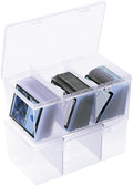 Toploader Storage Box for 100 + 3" x 4" 35pt Rigid Card,Trading Card Storage Box with Dividers for 500+ Baseball Card Case,Playing Card Case for MTG, Sport Cards,Game Cards 2 PACK by CDBXPRG