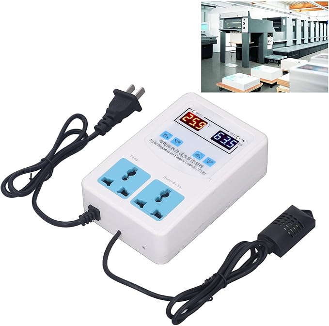 Digital Humidity Thermostat, Temperature Humidity Controller Easy Installation 0% ~ 100.0% Simple Operation Relay Output AC110-220V for Hatching (US Plug) - Image 4