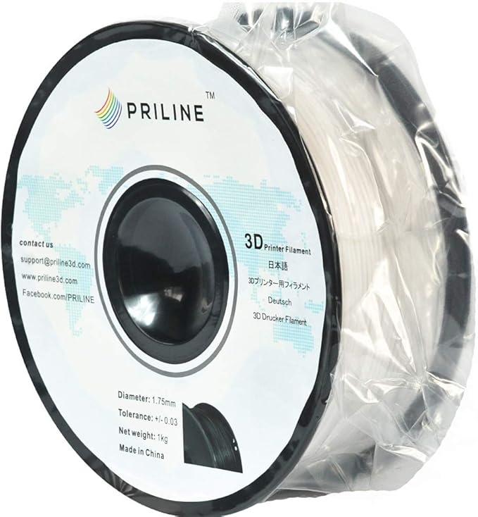 TPU Filament，PRILINE 98A TPU Flexible Soft 3D Printer Filament，1KG 1.75mm Spool Durable Flexible Material, White - Image 4