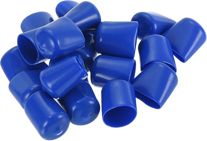 uxcell 20pcs Rubber End Caps 21mm ID Vinyl Round Tube Bolt Cap Cover Screw Thread Protectors Blue - Image 4