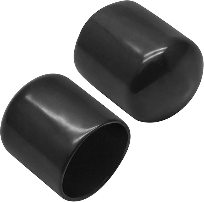 12Pcs Round Rubber End Caps 1 Inch (25mm) ID Vinyl Flexible Bolt Chair Foot Covers Screw Thread Chair Leg Protectors for Round Tubing Bolt Desk Chair Leg (Black) - Image 3